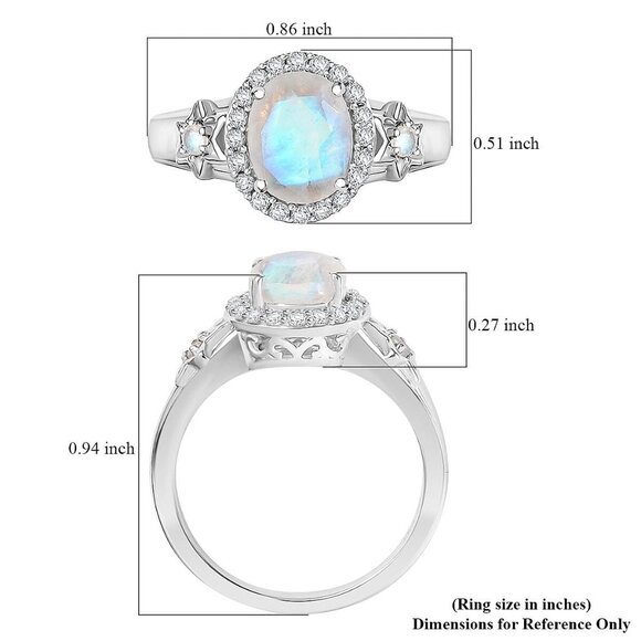 Ring Religious Jewish Star White Zircon Rhodium Over 925 Sterling Silver Size 7 - Picture 6 of 6